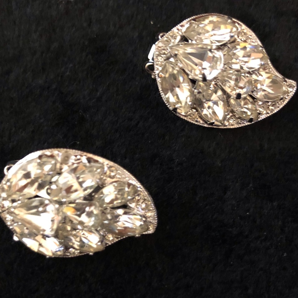 Eisenberg rhinestone earrings and brooch